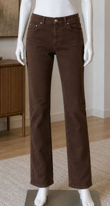 Lauren Jeans Co Ralph Lauren Womens Jeans Brown Straight Leg Stretch 10 Photo 0