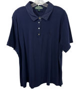 VTG Lauren Ralph‎ Lauren Plus Size 3X Polo Shirt Top Navy Blue Cotton Y2K 733 Photo 0
