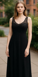Susan Roselli Maxi Dress Size 6 Black Sleeveless Evening‎ Party Gown Photo 0
