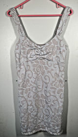 Free People Medium Womens Dress Floral Bodycon Textured Tank Gray Cotton Blend Photo 0