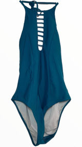 Cupshe One Piece Swimsuit Halter High Neck Ladder Neckline Backless Teal Small Photo 0