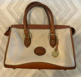 Dooney & Bourke Ivory & Brown Vintage Satchel Bag Photo 0
