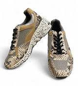 Steve Madden Bena Platform Wedge Sneakers Natural Snake Animal Women’s 8 Photo 0