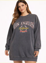 Forever 21 Athleisure Lounge‎ Streetwear Los Angeles Graphic Sweatshirt Dress Photo 0