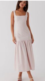 Pink Midi Drop Waist Dress Photo 0