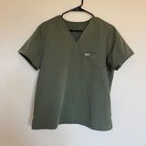 FIGS V-Neck Scrub Top Olive Green Women Medium Nurse Healthcare Uniform Photo 0