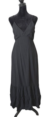 A New Day Whimsigoth Grunge Open Back Tiered Cami Black Maxi Dress Womens S Cut Out Photo 0