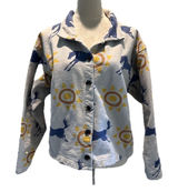 Vintage True Grit Fleece Jacket women’s L gray/ivory western boho southwestern Photo 0