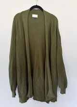 Universal Threads Olive Green Textured Knit Open-Front Cardigan XL Photo 0