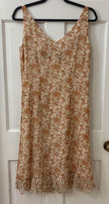 Dana Buchman VTG Cottagecore 100% Silk Midi Dress 6 Y2K Floral Fairycore Ruffle Photo 0
