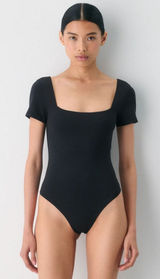 Babaton Original‎ Contour Squareneck Bodysuit Small Black Photo 0