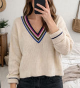 Scotch & Soda V-Neck Crochet Sweater Sz M Photo 0