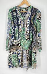 Anthropologie TINY Green Caviana Shirt Dress Size XSP‎ Lace Boho Artsy Beach Photo 0
