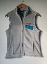 Patagonia Re-Tool Sherpa Fleece Vest Outerwear Gray Blue Women's Size Medium Photo 0