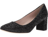 Kate‎ Spade Dolores Black Glitter Shoes Pumps Block Heel Size 7.5 Made in Italy Photo 0