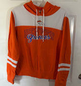 NFL Team Apparel Denver Broncos Women's XL Hoodie Orange White Colorblock Photo 0