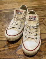 Converse All Star White Canvas Low Lace-Up‎ Unisex Sz M5/W7 Photo 0