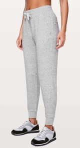 Lululemon Warm Down Jogger II 28" Heathered Melody Light Grey‎ Size 4 Sweatpants Photo 0
