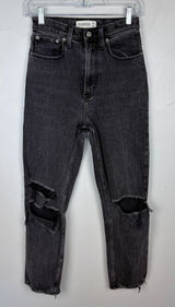 Abercrombie‎ & Fitch Ultra High Rise Ankle Straight Jeans Curve Love Black 26 R Photo 0