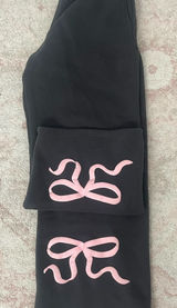 Edikted Black Pants with Pink Bow Details Photo 0