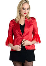 HARLEY QUINN Blazer DC Suitmeister Sz Large Red Jacket Halloween Costume NWT New Photo 0