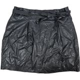 LoveRiche Belted Black Faux Leather Mini Skirt‎ L NWT Photo 0