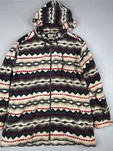 Vintage American Eagle Fleece Hoodie M Southwestern Fair Isle Y2K Full Zip Photo 0