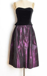 Vintage Semi Formal Laura Ashley 90s 80s Velvet Strapless Ball Gown Photo 0