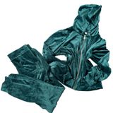Magaschoni Velour Tracksuit‎ Size M Green Athleisure Comfort Travel Coord Set Photo 0