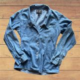 Vintage Women’s Denim Button Down Shirt Blue Size M Photo 0