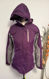 Cabelas Womens Primaloft Insulated Winter ski Jacket Purple Grey Hooded Small S‎ Photo 0