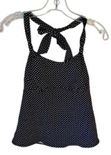 Land’s End Halter Tankini Top Bathing Suit Black White Polka Dot Women’s Size 8 Photo 0