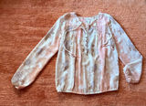 Charming Charlie Sheer Chiffon Blouse Boho Tie Neck Lightweight Size M Photo 0