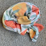 Orange 🍊 Citrus Patterned Scarf Sarong Wrap Photo 0
