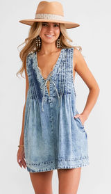 Denim Romper Buckle Photo 0