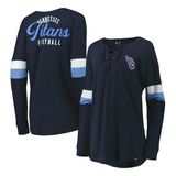 NWT Tennessee Titans Lightweight‎ Lace-Up Long Sleeve Shirt Football Navy sz XL Photo 0