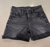 American Eagle Girls Black Wash Distressed Denim Jean Shorts Size 000‎ Photo 0