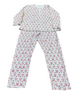Roller Rabbit Love Bunnies Ladies 2 Piece Pajama PJ Set Pink White Size Large Photo 0