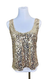 Abercrombie and Fitch Gold Sequin Tank Racer Top‎ LARGE Holiday Party NWT $88 Photo 0