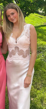 Lace Maxi Dress Pink Photo 0