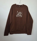 Chocolate Brown Mushroom Sweatshirt Oversized Cozy Goblincore Forest Grunge XL Photo 0