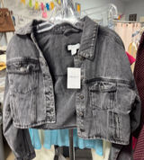 Forever 21 cropped black denim jacket S // 092070 Photo 0