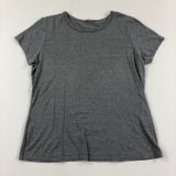 J. McLaughlin T-Shirt Womens Large Gray Crew Neck Short Sleeve Silk Cotton Blend Photo 0