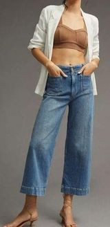 Pilcro Blue Denim The Skipper Straight Cropped Jeans Size 26 Photo 0