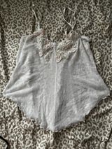 Ivory Lace-Trimmed Sheer Camisole Top Photo 0