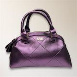 Victoria's Secret Y2K Metallic Purple Quilted Satchel Handbag‎ McBling Retro Bag Photo 0