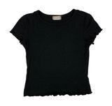 Altard State Black Crop‎ Top Medium Short Sleeve Y2K Edgy Streetwear Night Out Photo 0