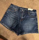 American Eagle Outfitters Dark Blue Denim Cutoff Shorts Photo 0