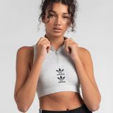 Adidas Originals Tank Top Logo Play Cropped Light Gray Heather Size Small Photo 0