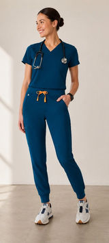 Figs Zamora Jogger Scrub Pants Deep Reef Blue Women’s Medical Uniform Photo 0